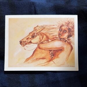 Majestic Horse and Figure Art Postcard Print